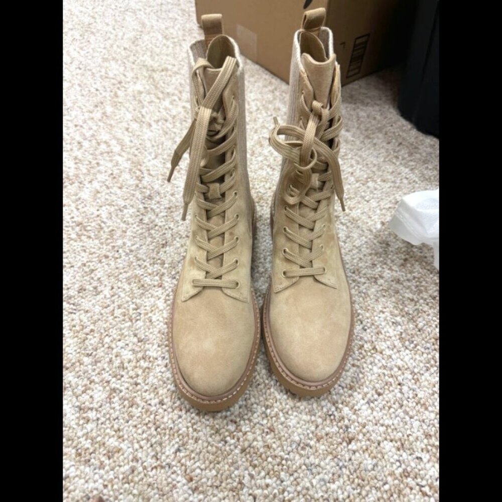 Sam Edelman Lydell Sesame Suede Boot Size 8.5